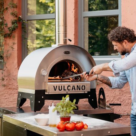 Four a pizza bois vulcanello en inox